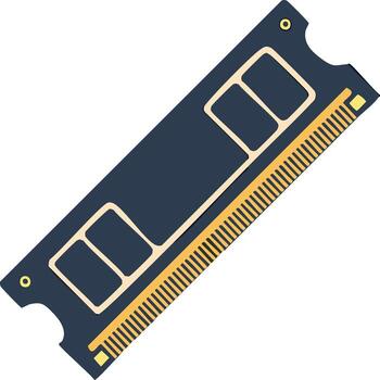 Computer RAM module for memory upgrade and PC build components vector