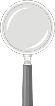 Simple graphic illustration of a magnifying glass with a thick handle and large lens vector