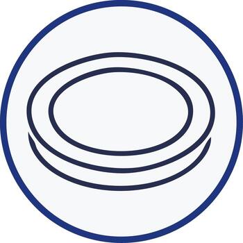 Modern minimal design of stacked ellipses in circle shape, with flat color style vector