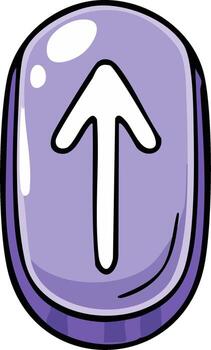 Up Arrow Graphic Element in Purple Color with Glossy Finish vector