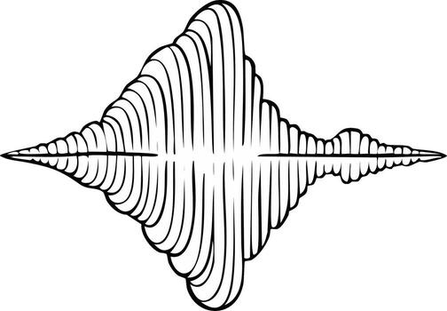 Abstract sound wave visualization graphic with symmetrical ripple effect vector