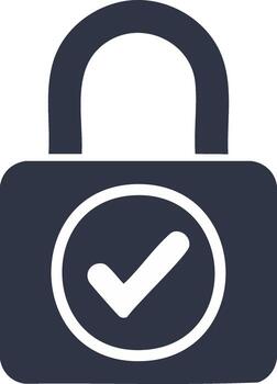 Padlock with Check Mark Signifying Security and Validation vector