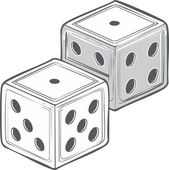 par de dado con un clásico diseño Listo para laminación y un divertido juego vector