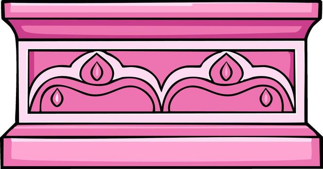 Pink decorative object with symmetrical pattern design vector