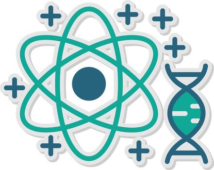 Atomic Particle Structure Glyph Sticker vector