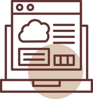 nube codificación línea circulo icono vector