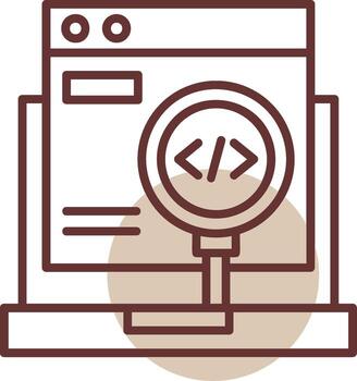 Code Testing Line Circle Icon vector