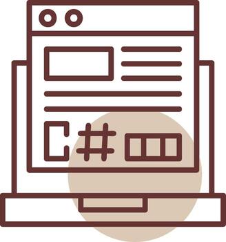 C Sharp Line Circle Icon vector