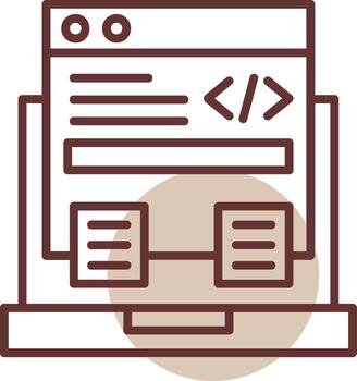 Code Framework Line Circle Icon vector