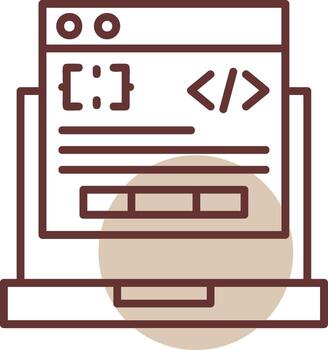 Code Processor Line Circle Icon vector