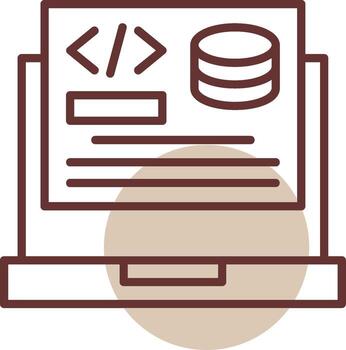 backend desarrollo línea circulo icono vector