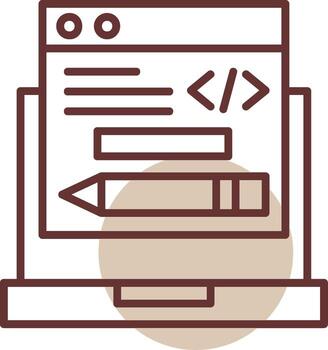 Edit Code Line Circle Icon vector