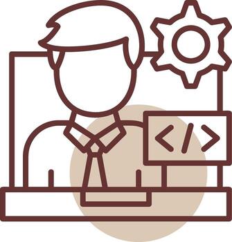 Programmer Line Circle Icon vector