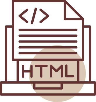Html File Line Circle Icon vector