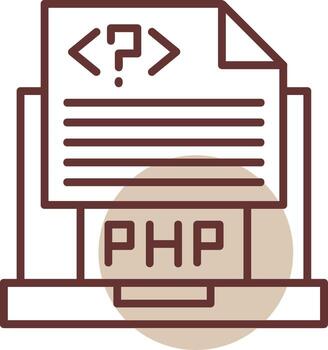 php archivo línea circulo icono vector