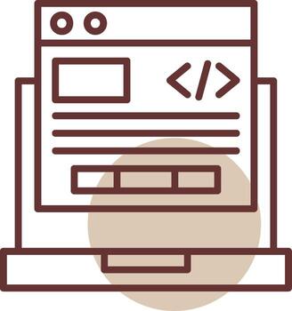 programación línea circulo icono vector