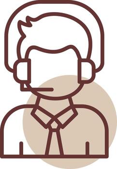 Helpdesk Minimal Line Circle Icon vector