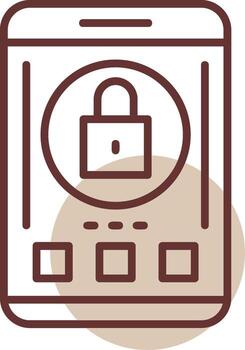 Lock Mobile Interface Line Circle Icon vector