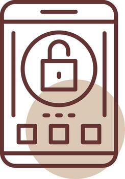 desbloquear móvil interfaz línea circulo icono vector