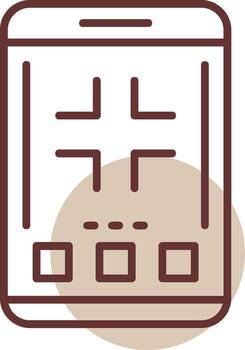 Exit full screen Mobile Interface Line Circle Icon vector