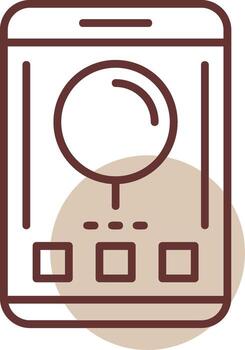 Search Mobile Interface Line Circle Icon vector