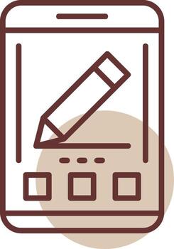 Edit Mobile Interface Line Circle Icon vector