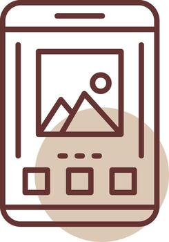 Image Mobile Interface Line Circle Icon vector