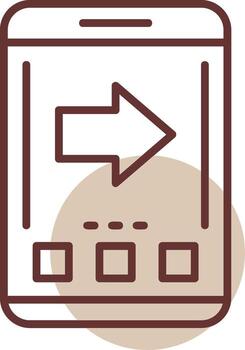 Arrow Mobile Interface Line Circle Icon vector