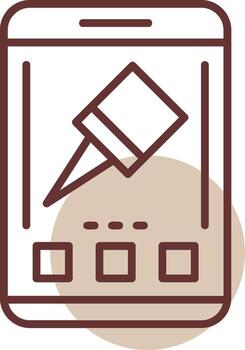 Pin Mobile Interface Line Circle Icon vector