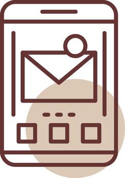 Mail Mobile Interface Line Circle Icon vector