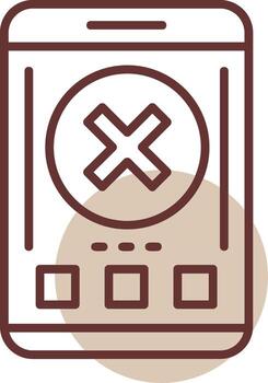 Close Mobile Interface Line Circle Icon vector