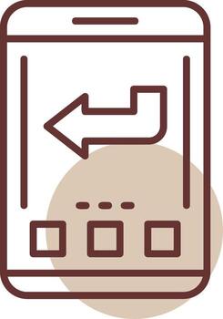 espalda móvil interfaz línea circulo icono vector