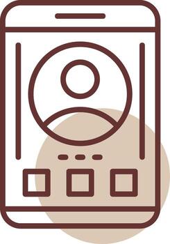 Profile Mobile Interface Line Circle Icon vector