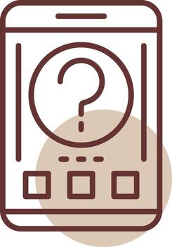 Help Mobile Interface Line Circle Icon vector