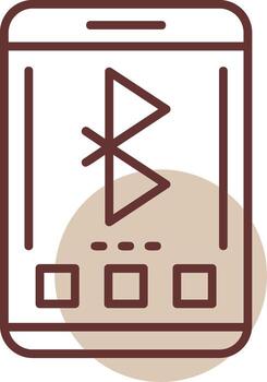 Bluetooth Mobile Interface Line Circle Icon vector