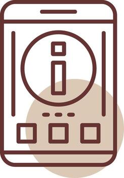 informacion móvil interfaz línea circulo icono vector