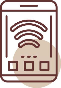 Wi Fi Mobile Interface Line Circle Icon vector