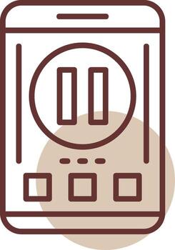 pausa móvil interfaz línea circulo icono vector