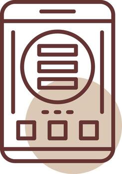 Hamburger menu Mobile Interface Line Circle Icon vector