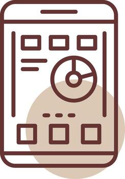 Chain Mobile Interface Line Circle Icon vector