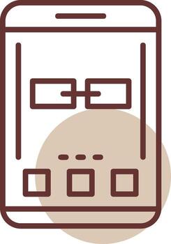 enlace móvil interfaz línea circulo icono vector