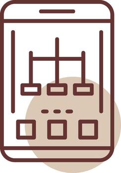 Network Mobile Interface Line Circle Icon vector