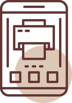 Printer Mobile Interface Line Circle Icon vector