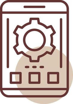 Gear Mobile Interface Line Circle Icon vector