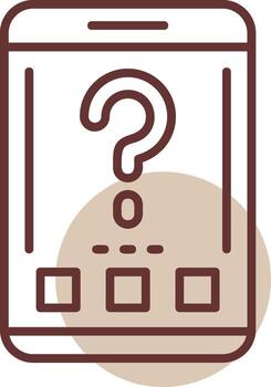 Question mark Mobile Interface Line Circle Icon vector