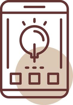 Lightbulb Mobile Interface Line Circle Icon vector