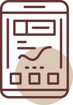 Analytics Mobile Interface Line Circle Icon vector