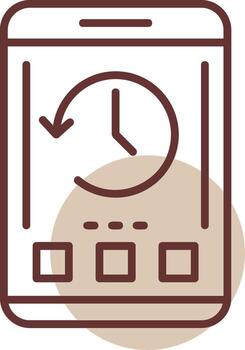 History Mobile Interface Line Circle Icon vector