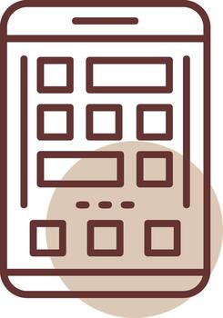 Grid Mobile Interface Line Circle Icon vector