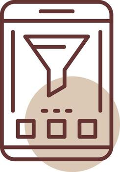 filtrar móvil interfaz línea circulo icono vector